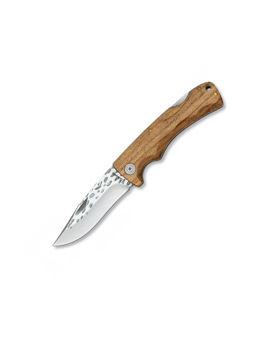 Couteau de poche en bois de zèbre, lame 9 cm. ⚔️ Boutique Épées